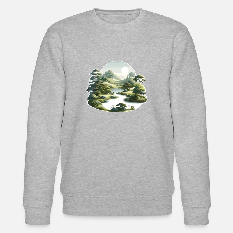 Paysage - Illustration - Sweat bio CHANGER Stanley/Stella Unisexe - gris chiné