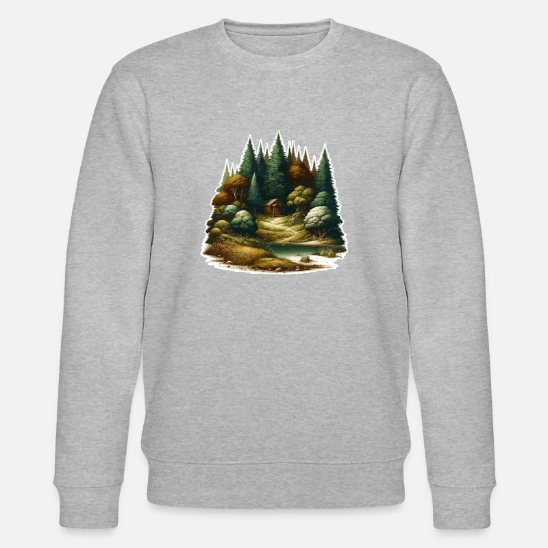 Landschaft - Illustration - Stanley/Stella Unisex Bio-Sweatshirt CHANGER  - Grau meliert