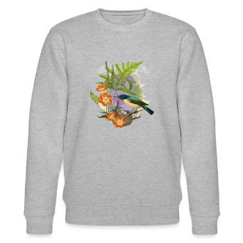 Birds nest - Stanley/Stella CHANGER Unisex Organic Sweatshirt - heather grey - Front - Nik (191cm) & Marisol (170cm)