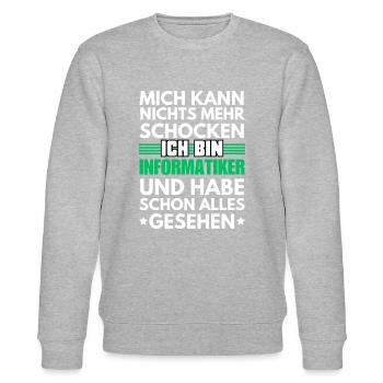 Nicht schockbarer Informatiker - Stanley/Stella Unisex Bio-Sweatshirt CHANGER  - Grau meliert - Vorne - Nik (191cm) & Marisol (170cm)