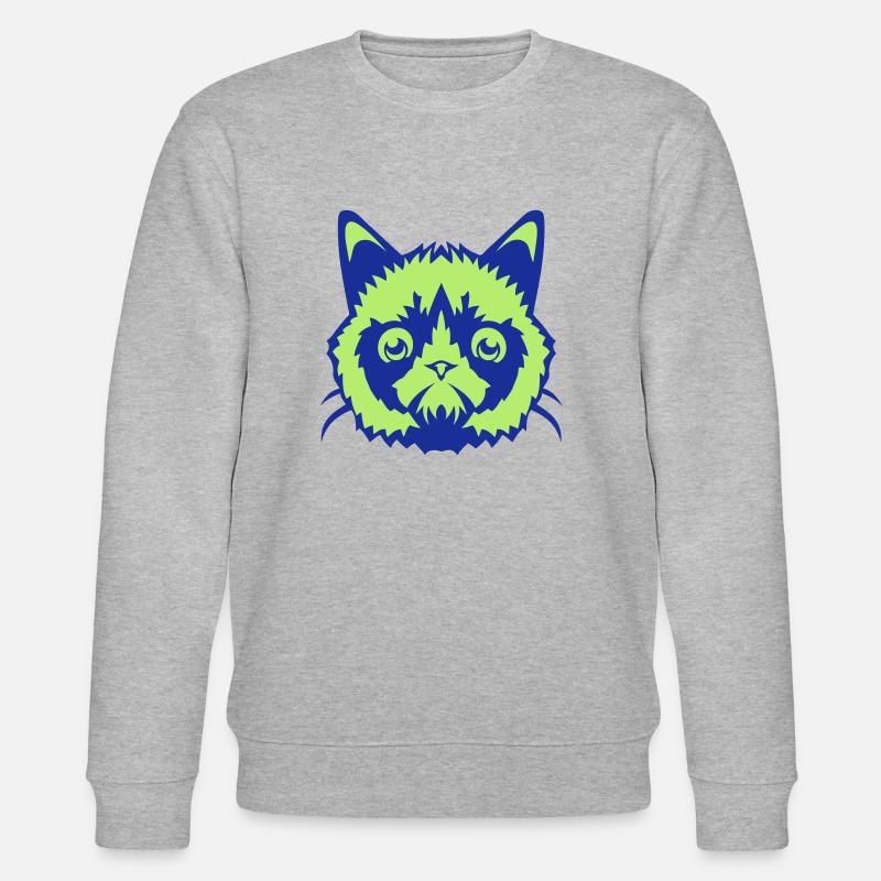 Hauptkatze wilde Tiere 701 - Stanley/Stella Unisex Bio-Sweatshirt CHANGER  - Grau meliert