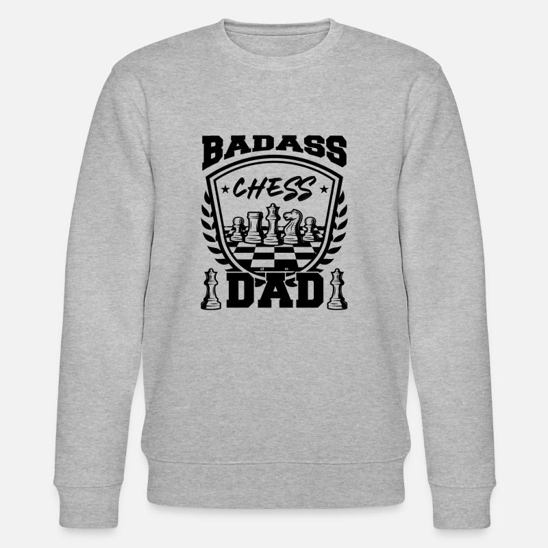 Badass Chess Dad - Stanley/Stella CHANGER Unisex Organic Sweatshirt - heather grey