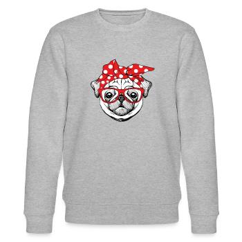 Pug Bandana - Sweat bio CHANGER Stanley/Stella Unisexe - gris chiné - Devant - Nik (191cm) & Marisol (170cm)