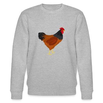 Barbed Chicken - Gift idea - Stanley/Stella CHANGER Unisex Organic Sweatshirt - heather grey - Front - Nik (191cm) & Marisol (170cm)