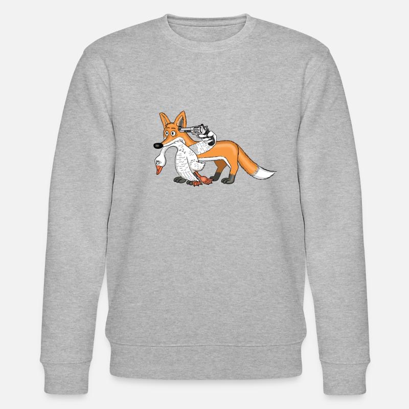 Fuchs mit Gans - Stanley/Stella Unisex Bio-Sweatshirt CHANGER  - Grau meliert