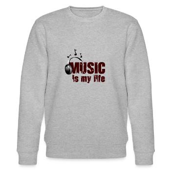 Music is my life Geschenkidee - Sweat bio CHANGER Stanley/Stella Unisexe - gris chiné - Devant - Nik (191cm) & Marisol (170cm)
