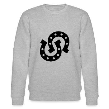 Hufeisen - Stanley/Stella Unisex Bio-Sweatshirt CHANGER  - Grau meliert - Vorne - Nik (191cm) & Marisol (170cm)