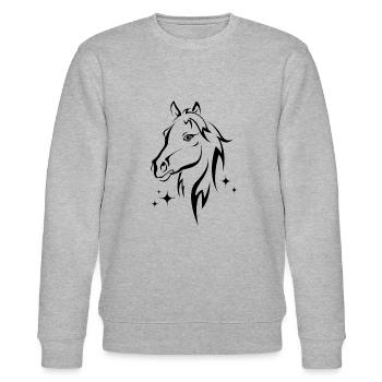 Cheval avec des étoiles - Sweat bio CHANGER Stanley/Stella Unisexe - gris chiné - Devant - Nik (191cm) & Marisol (170cm)