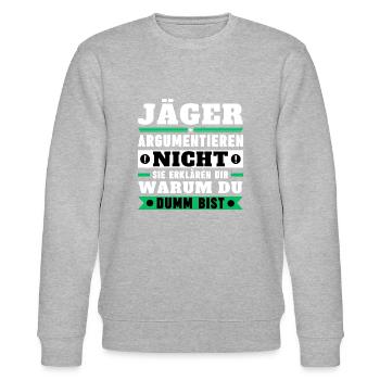 Hunters don't argue - Stanley/Stella CHANGER Unisex Organic Sweatshirt - heather grey - Front - Nik (191cm) & Marisol (170cm)