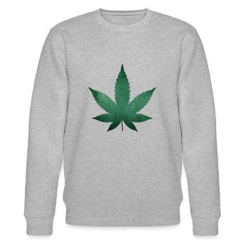 WEED HANFBLATT - Stanley/Stella Unisex Bio-Sweatshirt CHANGER  - Grau meliert - Vorne - Nik (191cm) & Marisol (170cm)