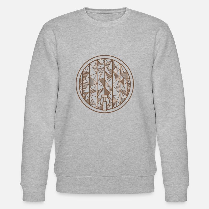 Bierfass geometrisch Geschenk Bier - Stanley/Stella Unisex Bio-Sweatshirt CHANGER  - Grau meliert