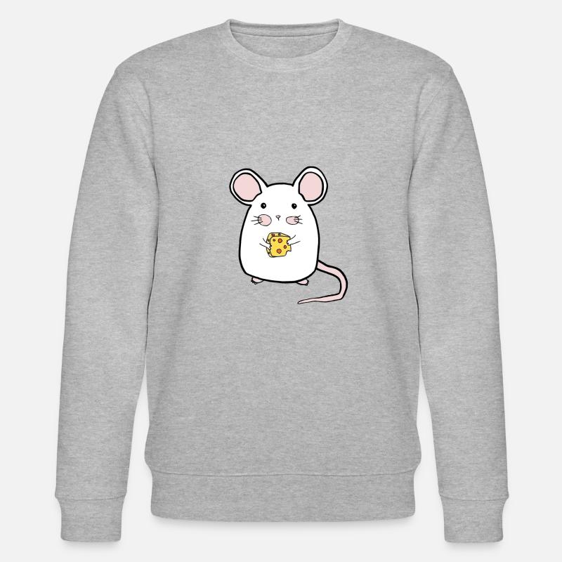 Souris avec fromage / souris - Sweat bio CHANGER Stanley/Stella Unisexe - gris chiné