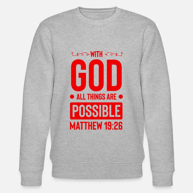 gott alles möglich bibel - Stanley/Stella Unisex Bio-Sweatshirt CHANGER  - Grau meliert