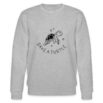 Save a Turtle - Stanley/Stella Unisex Bio-Sweatshirt CHANGER  - Grau meliert - Vorne - Nik (191cm) & Marisol (170cm)