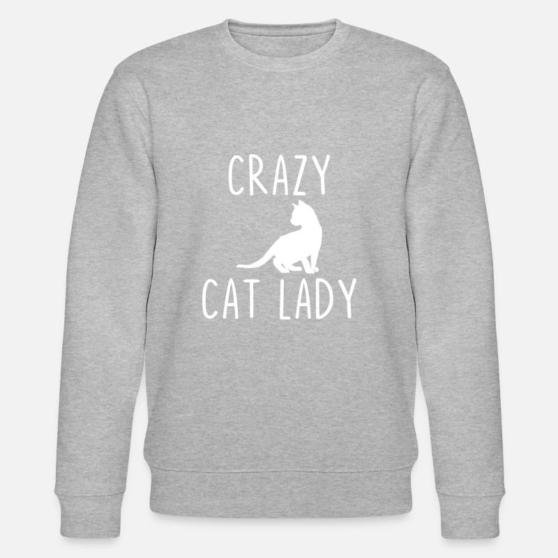 Verrückte Katzendame - Stanley/Stella Unisex Bio-Sweatshirt CHANGER  - Grau meliert
