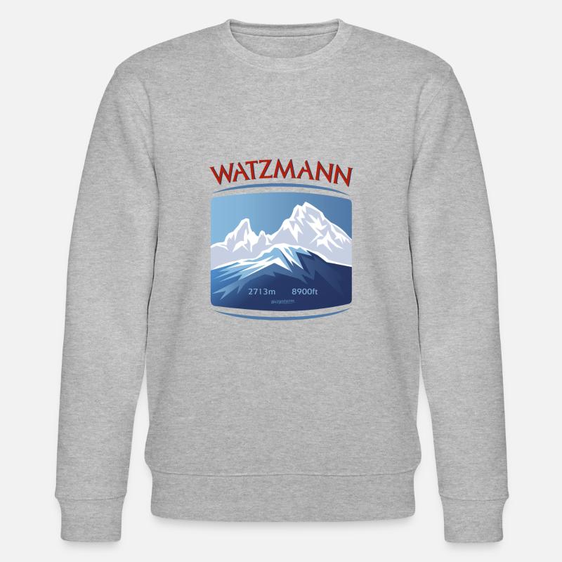 Watzmann Bayern Alps Berchtesgaden - Stanley/Stella Unisex Bio-Sweatshirt CHANGER - Grau meliert