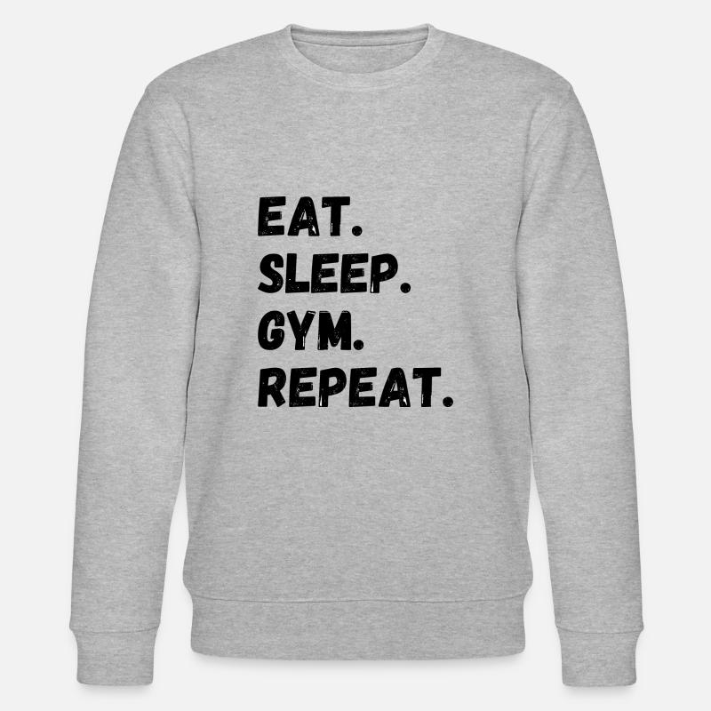 Eat Sleep Gym Repeat - Stanley/Stella Unisex Bio-Sweatshirt CHANGER  - Grau meliert