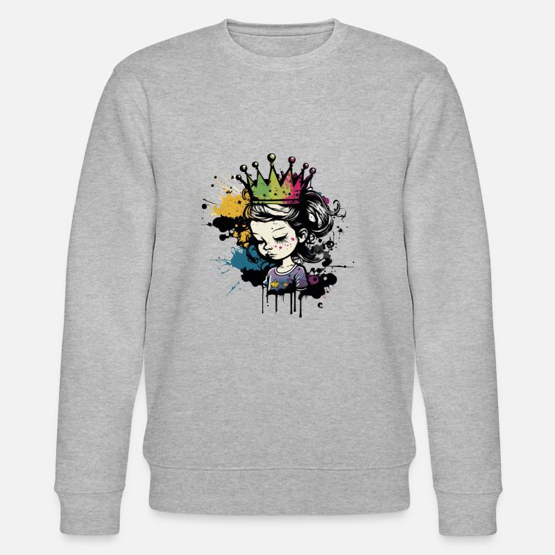 Goutte de peinture Princess Graffiti - Sweat bio CHANGER Stanley/Stella Unisexe - gris chiné