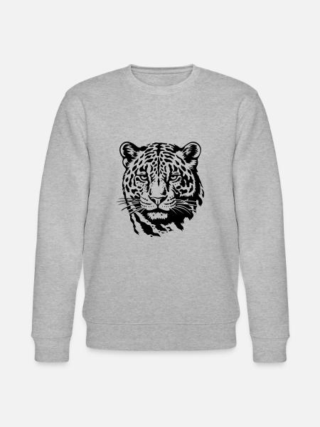 Majestätischer Katzenblick - Stanley/Stella Unisex Bio-Sweatshirt CHANGER  - Grau meliert