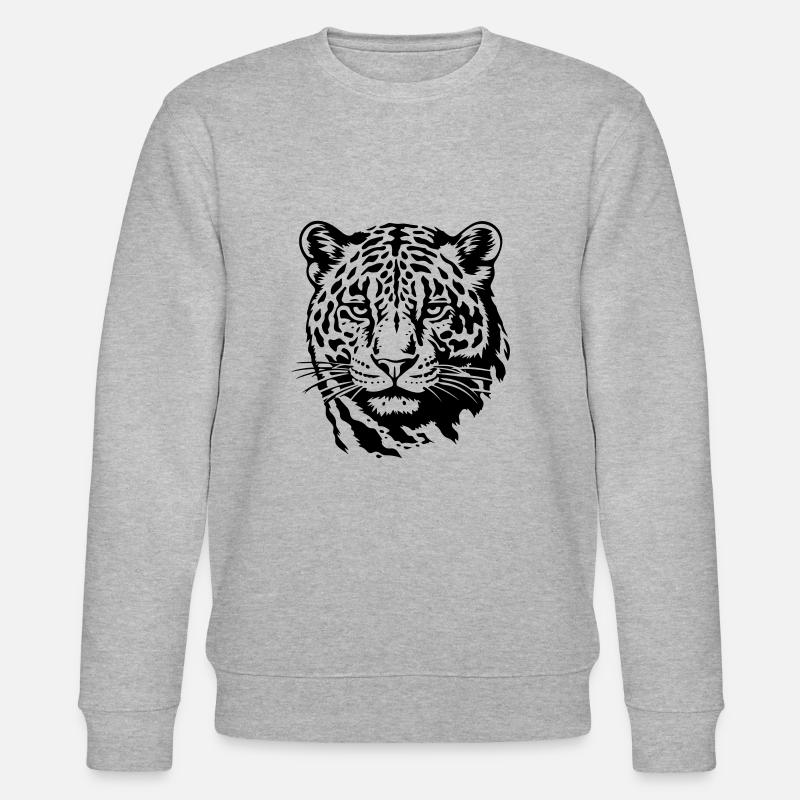 Majestätischer Katzenblick - Stanley/Stella Unisex Bio-Sweatshirt CHANGER  - Grau meliert