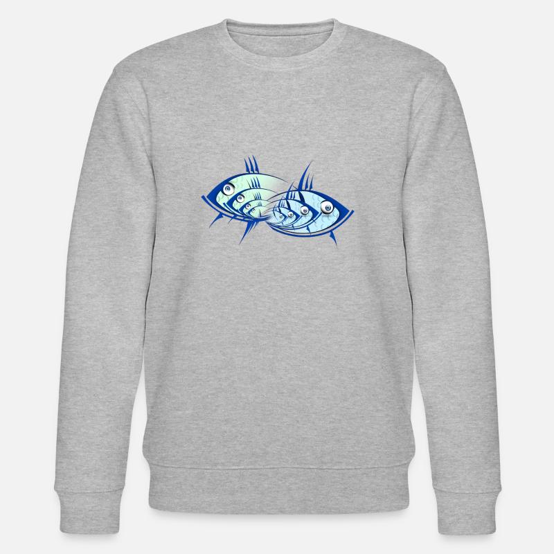 Fische dreidimensional - Stanley/Stella Unisex Bio-Sweatshirt CHANGER  - Grau meliert