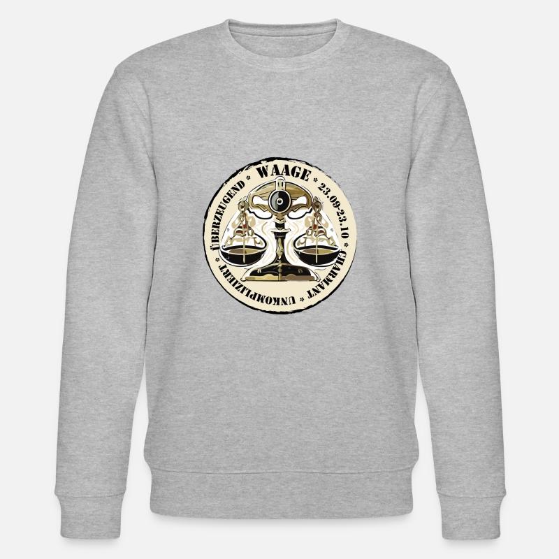 Sternzeichen Waage - Stanley/Stella Unisex Bio-Sweatshirt CHANGER  - Grau meliert