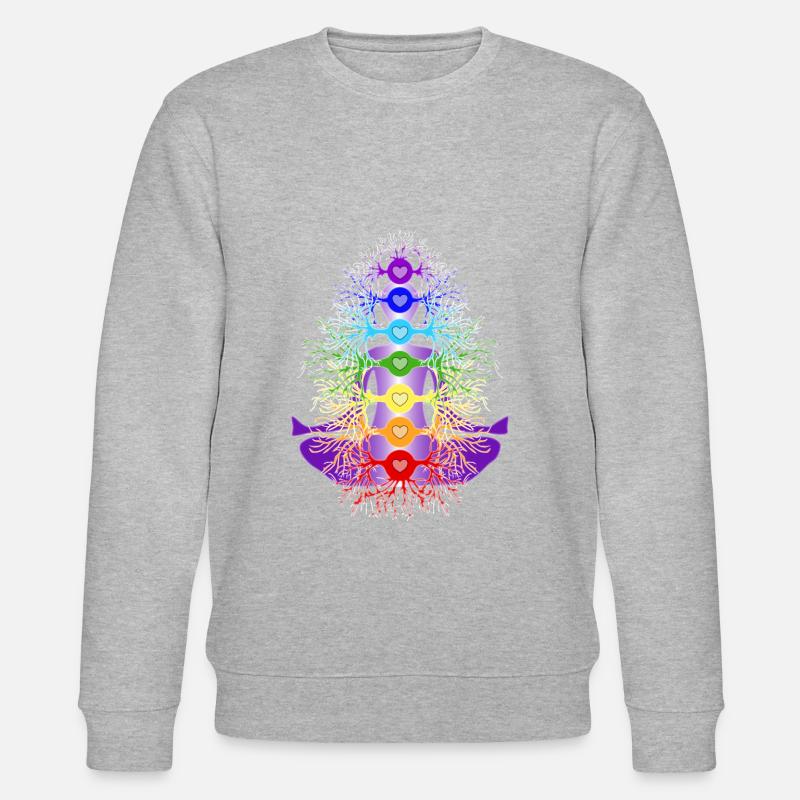 Chakras with their roots - Stanley/Stella CHANGER Unisex Organic Sweatshirt - heather grey