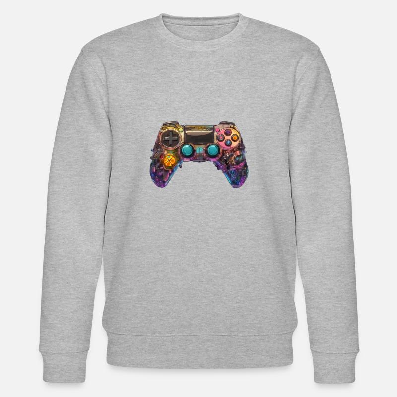 FusionX EvoGrip // Gaming Controller Art - Stanley/Stella Unisex Bio-Sweatshirt CHANGER  - Grau meliert