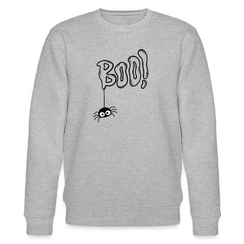 Boo Halloween Spinne - Stanley/Stella Unisex Bio-Sweatshirt CHANGER  - Grau meliert - Vorne - Nik (191cm) & Marisol (170cm)