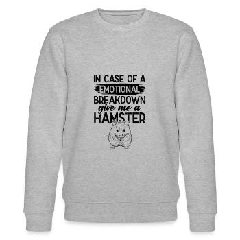 emotional hamster - Stanley/Stella Unisex Bio-Sweatshirt CHANGER  - Grau meliert - Vorne - Nik (191cm) & Marisol (170cm)