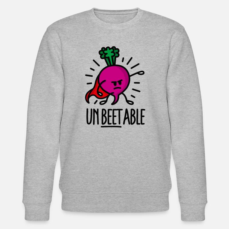 Unbeetable / unbeatable beetroot beet light - Stanley/Stella CHANGER Unisex Organic Sweatshirt - heather grey