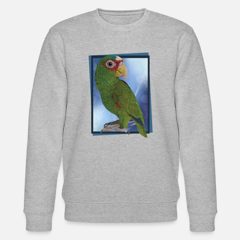 Weißstirnpapagei - Stanley/Stella Unisex Bio-Sweatshirt CHANGER  - Grau meliert