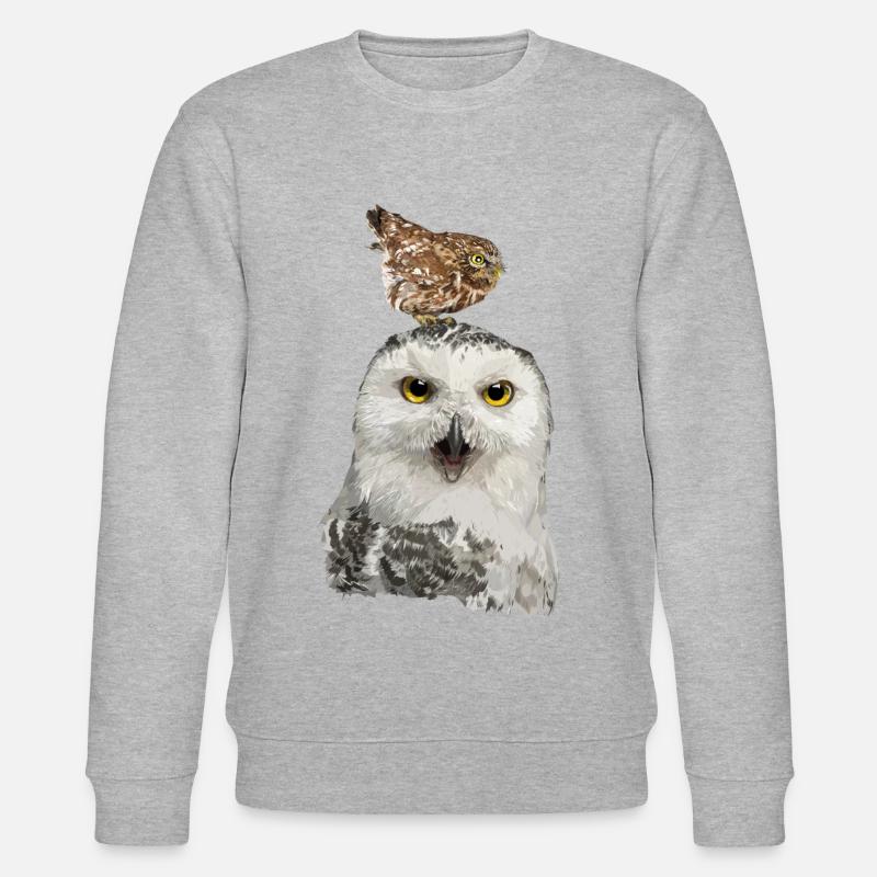 Nächtliche Raubvögel - Stanley/Stella Unisex Bio-Sweatshirt CHANGER  - Grau meliert