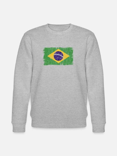 brasilianische Flagge Brasilien Brasilienflagge - Stanley/Stella Unisex Bio-Sweatshirt CHANGER - Grau meliert