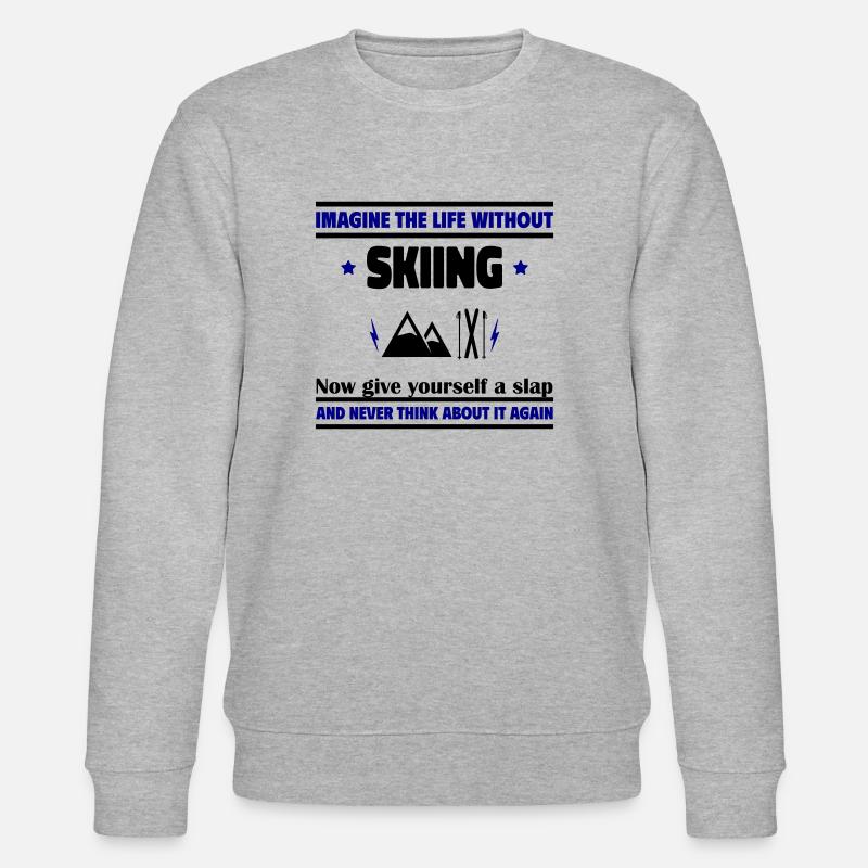 Imagine life without skis: impossible - Stanley/Stella CHANGER Unisex Organic Sweatshirt - heather grey