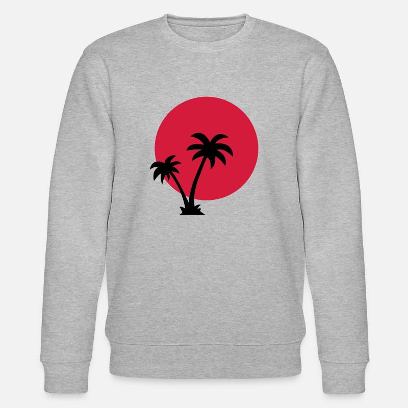 Palme mit Sonne - Stanley/Stella Unisex Bio-Sweatshirt CHANGER  - Grau meliert
