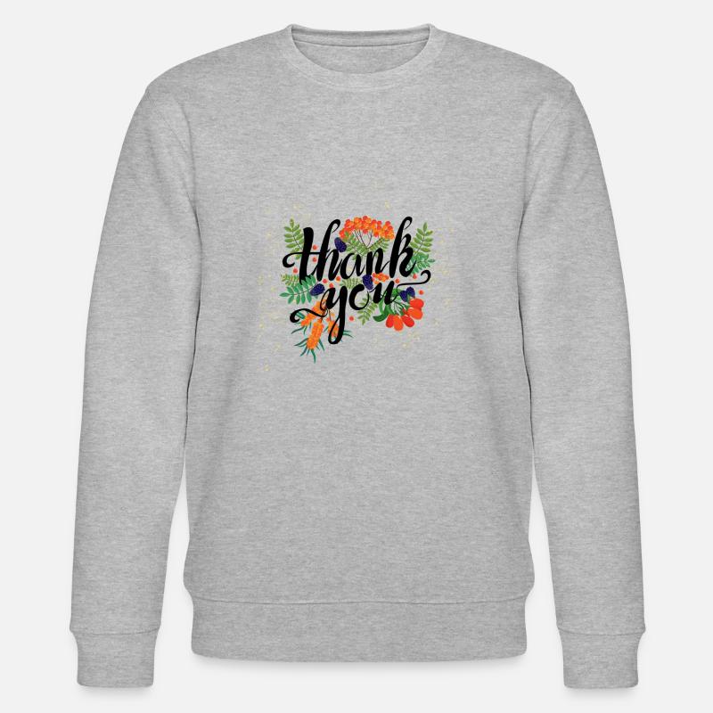 merci - fleurs - merci - Sweat bio CHANGER Stanley/Stella Unisexe - gris chiné