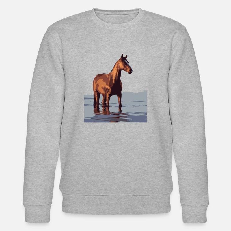 pferd im wasser - Stanley/Stella Unisex Bio-Sweatshirt CHANGER  - Grau meliert