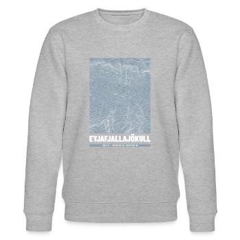 Eyjafjallajökull | Landkarte Topografie Grunge - Stanley/Stella Unisex Bio-Sweatshirt CHANGER  - Grau meliert - Vorne - Nik (191cm) & Marisol (170cm)
