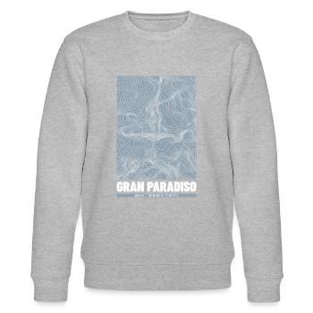 Gran Paradiso | Map Topography Grunge - Stanley/Stella CHANGER Unisex Organic Sweatshirt - heather grey - Front - Nik (191cm) & Marisol (170cm)