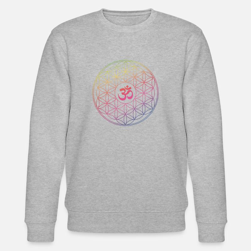Lebensblume Om Regenogenmuster - Stanley/Stella Unisex Bio-Sweatshirt CHANGER  - Grau meliert