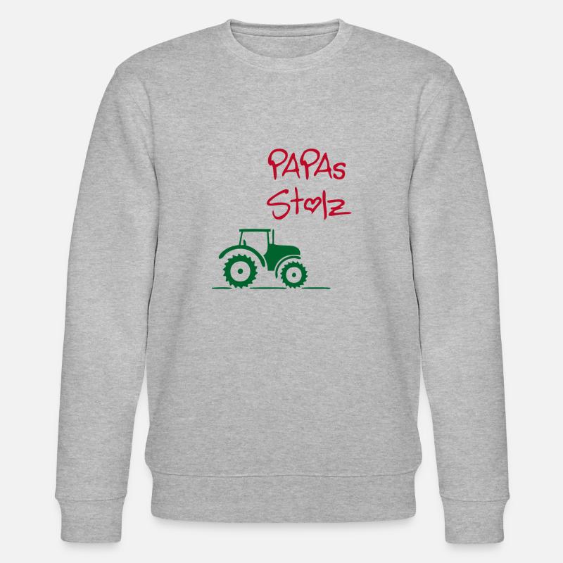 Papas Stolz Traktor - Stanley/Stella Unisex Bio-Sweatshirt CHANGER  - Grau meliert