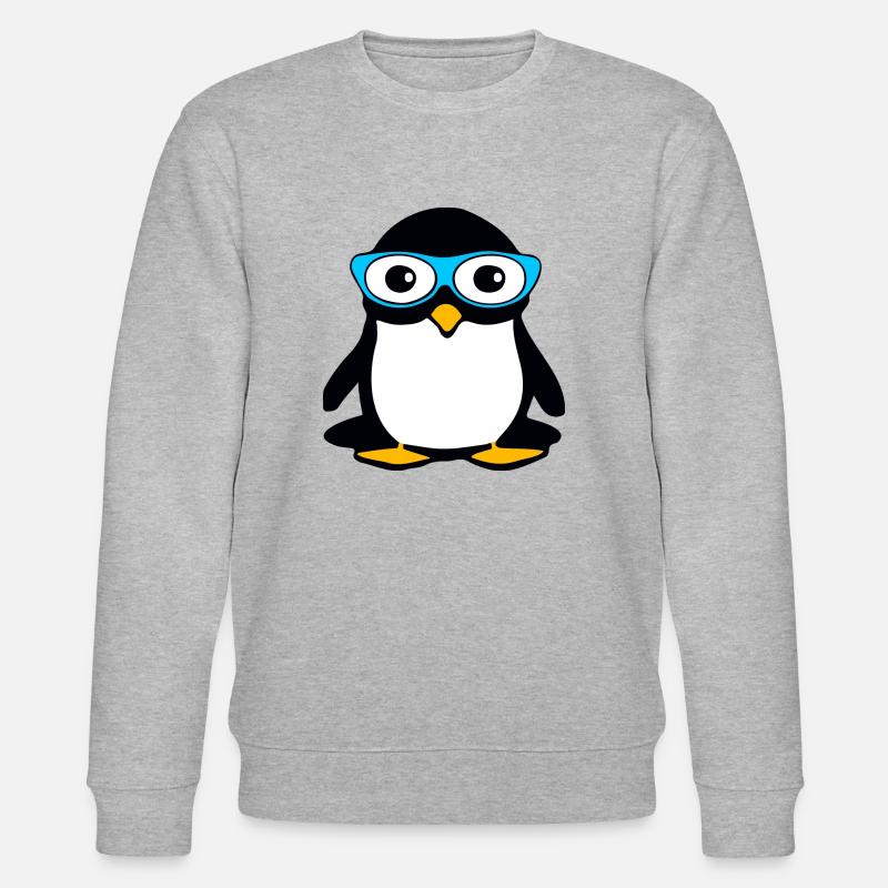 Pingouin aux lunettes bleues - Sweat bio CHANGER Stanley/Stella Unisexe - gris chiné