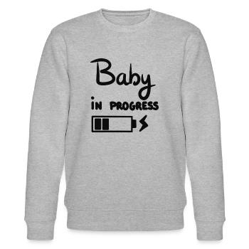 baby in progress - Sweat bio CHANGER Stanley/Stella Unisexe - gris chiné - Devant - Nik (191cm) & Marisol (170cm)