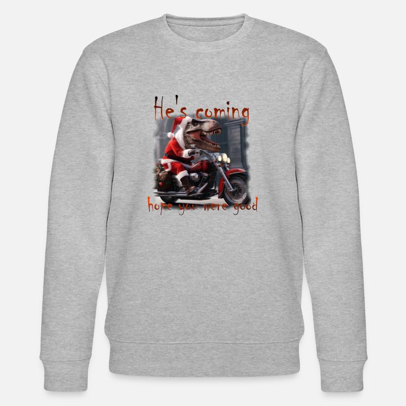 Père Noël T Rex - Sweat bio CHANGER Stanley/Stella Unisexe - gris chiné