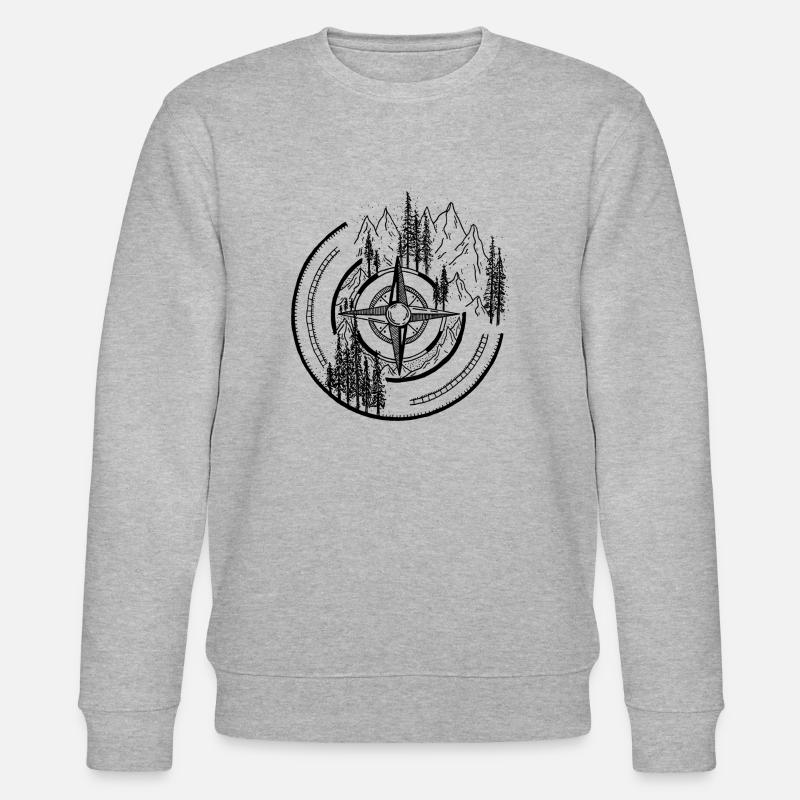 Compass Mountains - Stanley/Stella Unisex Bio-Sweatshirt CHANGER  - Grau meliert