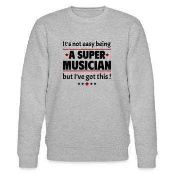 Nicht leicht, ein super Musiker zu sein - Stanley/Stella Unisex Bio-Sweatshirt CHANGER  - Grau meliert - Vorne - Nik (191cm) & Marisol (170cm)