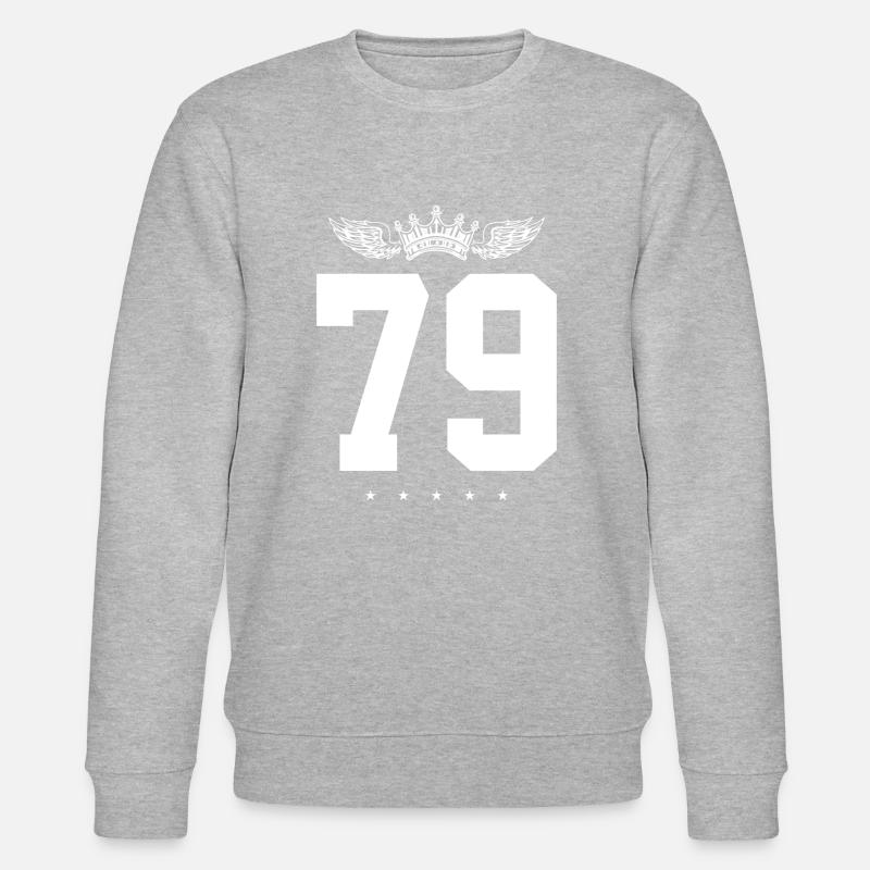 79 Number crown - Stanley/Stella CHANGER Unisex Organic Sweatshirt - heather grey