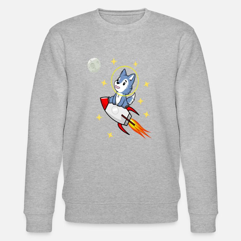 Loup dans l’espace - Sweat bio CHANGER Stanley/Stella Unisexe - gris chiné
