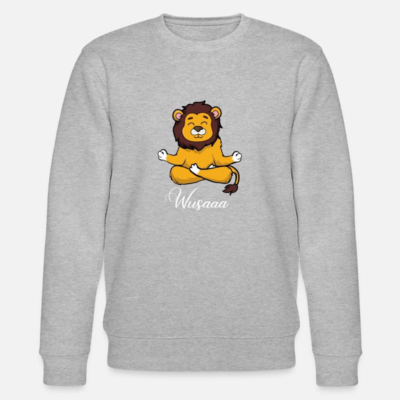 Auszeit Durchatmen Wusaaa Löwe - Stanley/Stella Unisex Bio-Sweatshirt CHANGER  - Grau meliert